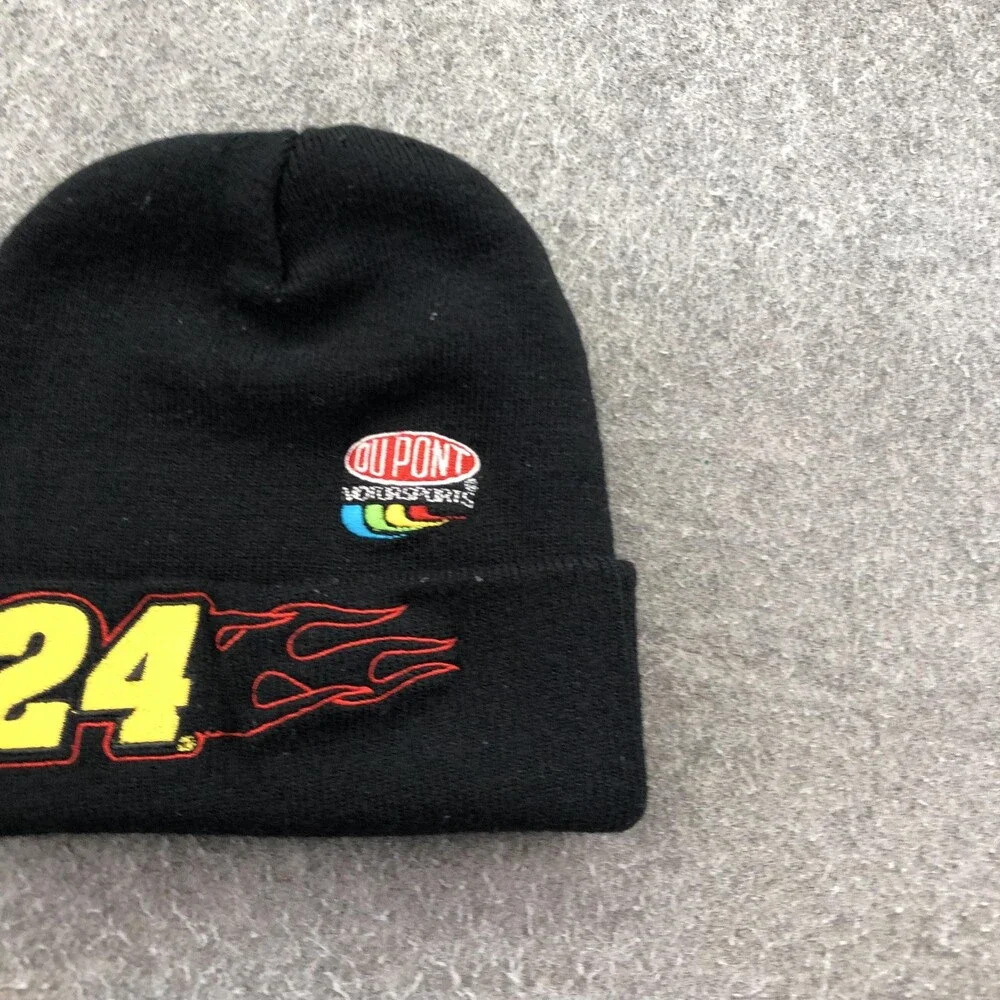 Jeff Gordon Hat Cap Beanie Mens One Size Black NASCAR DuPont 24 Racing Flames